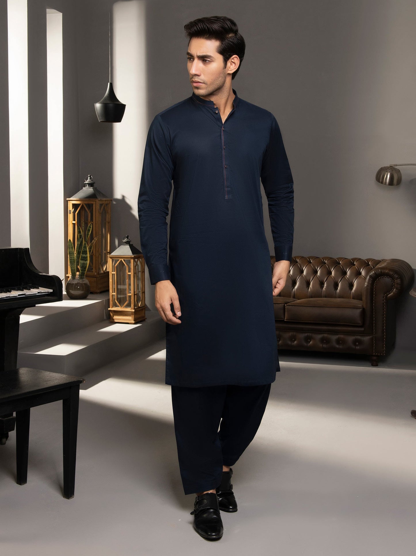 2 Piece Embroidered Cotton Suit