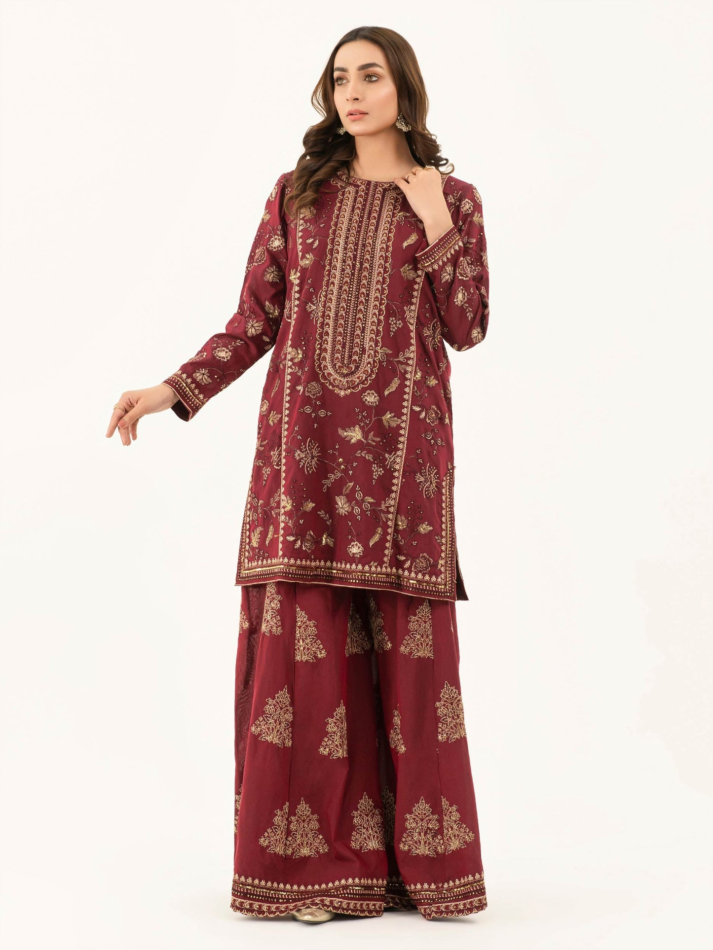 Embroidered Silk Suit