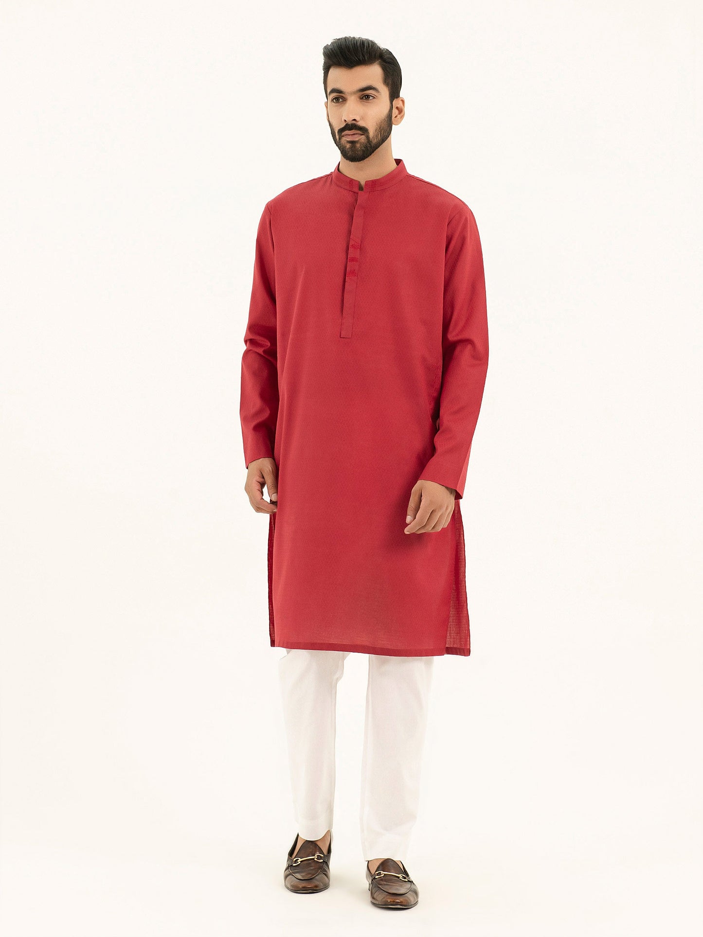 Embroidered Jacquard Kurta