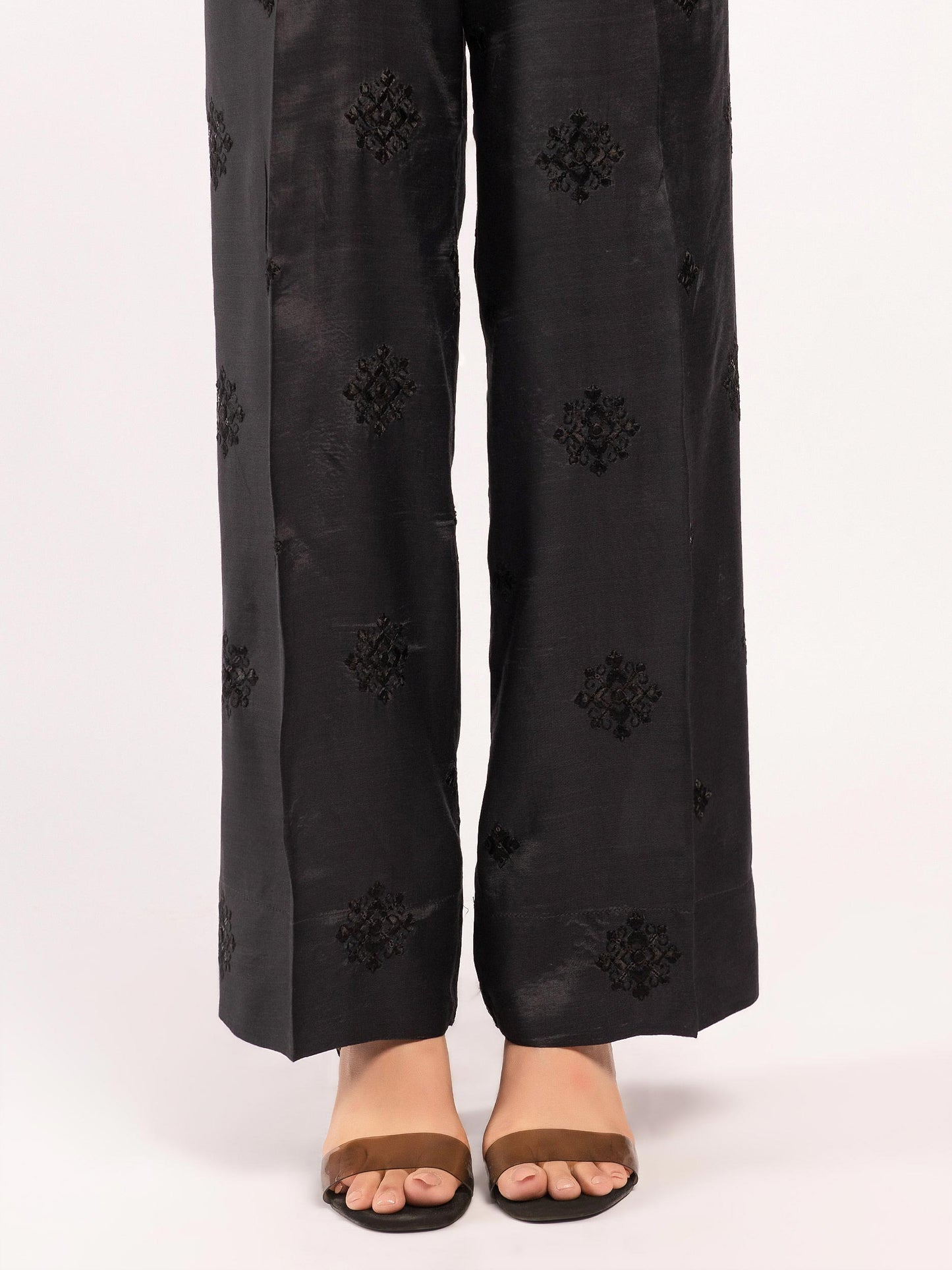 Embroidered Silk Trousers