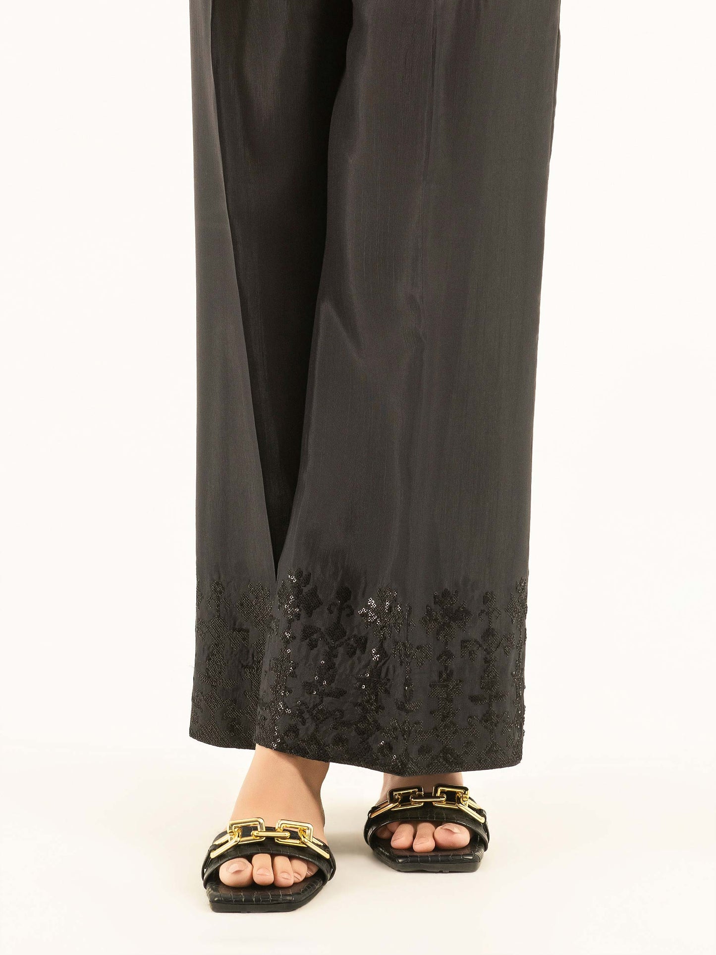 Embroidered Silk Trousers