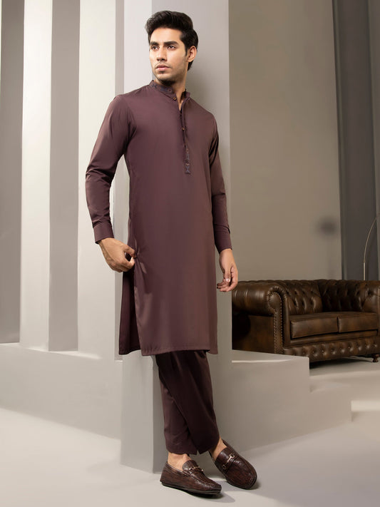 2 Piece Embroidered Wash and Wear Suit