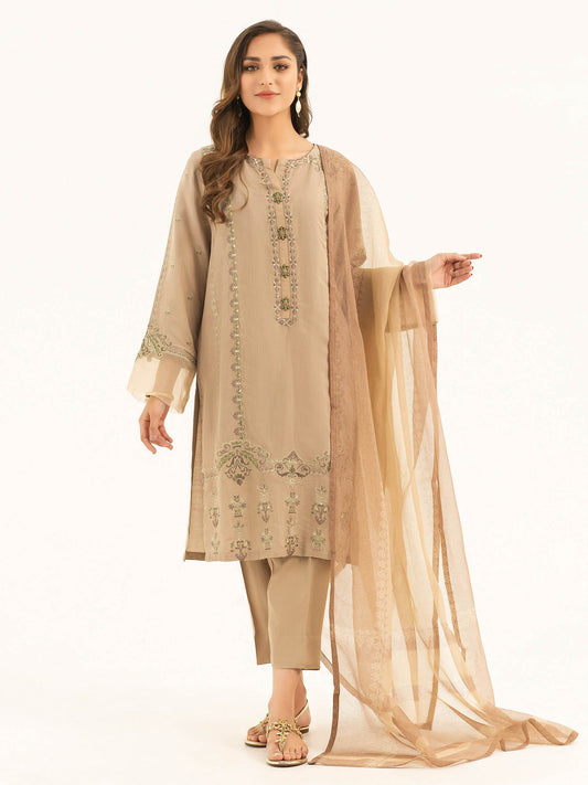 Embroidered Silk Suit