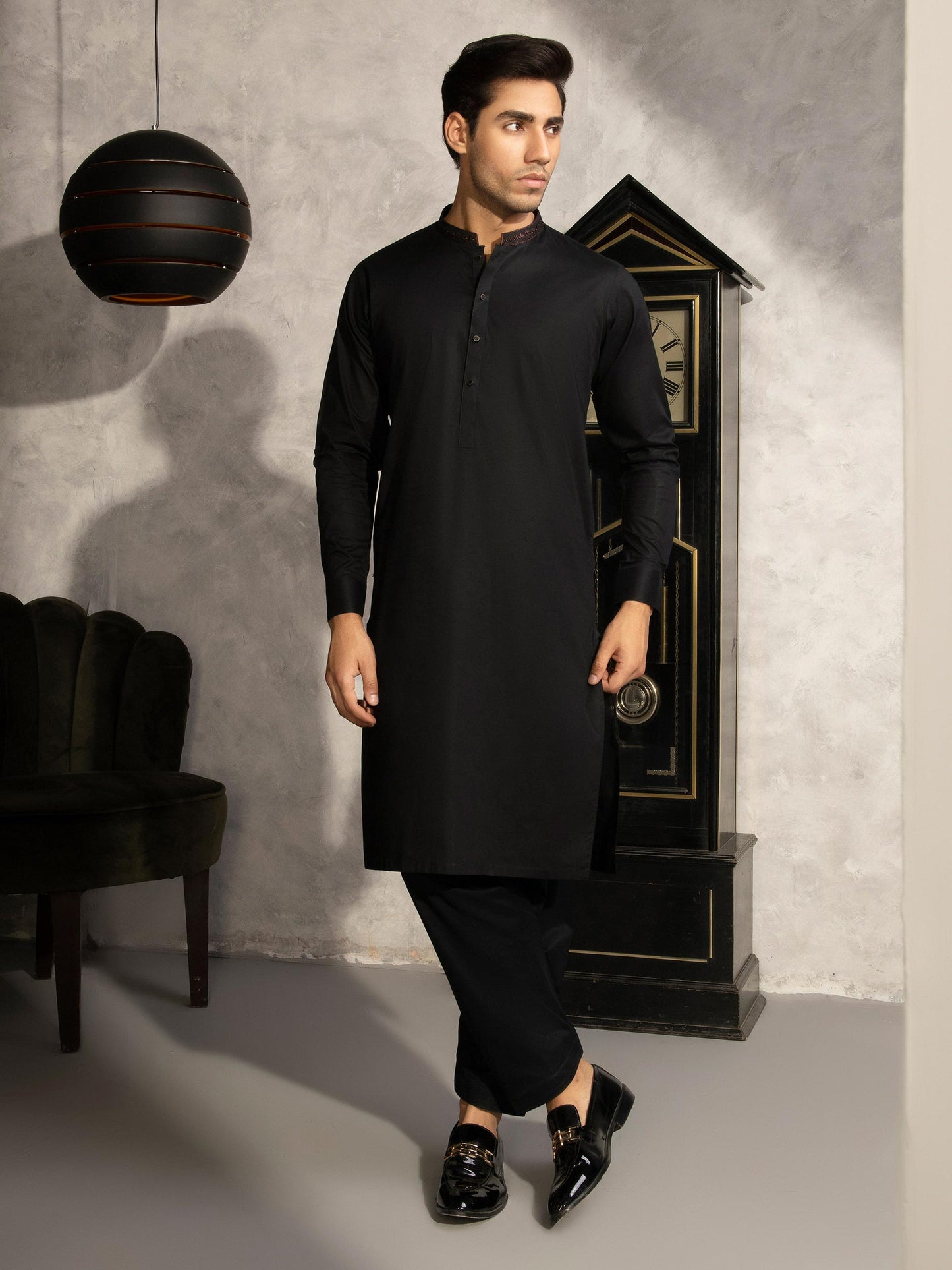 2 Piece Embroidered Cotton Suit