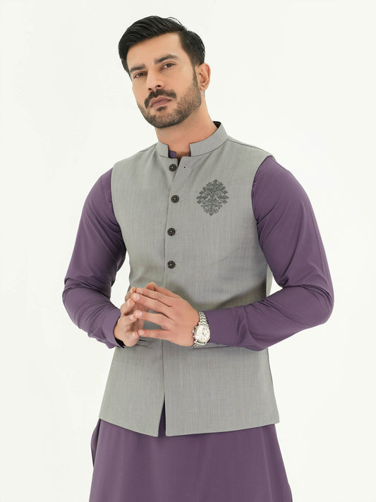 Embroidered Cotton Waistcoat