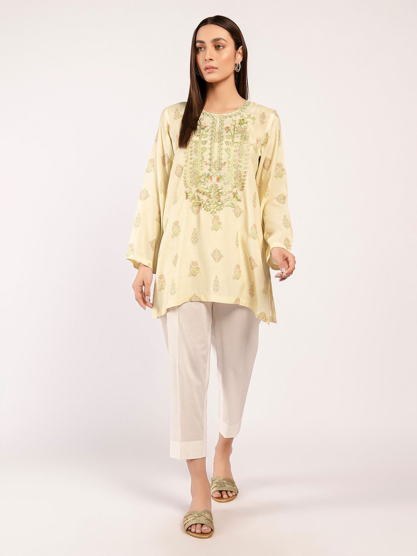 Embroidered Silk Top