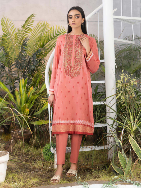 2 Piece Embroidered Jacquard Suit