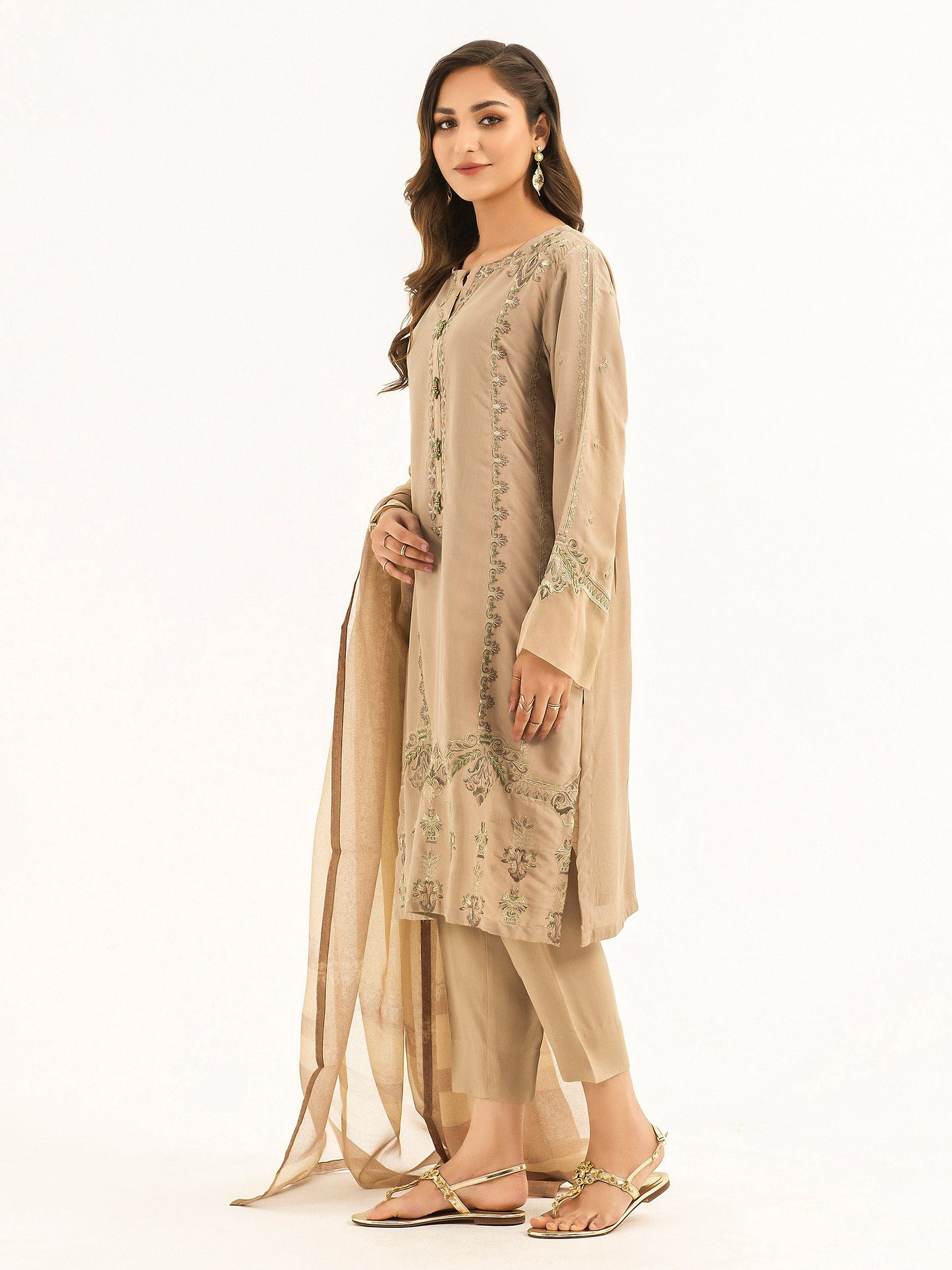 Embroidered Silk Suit