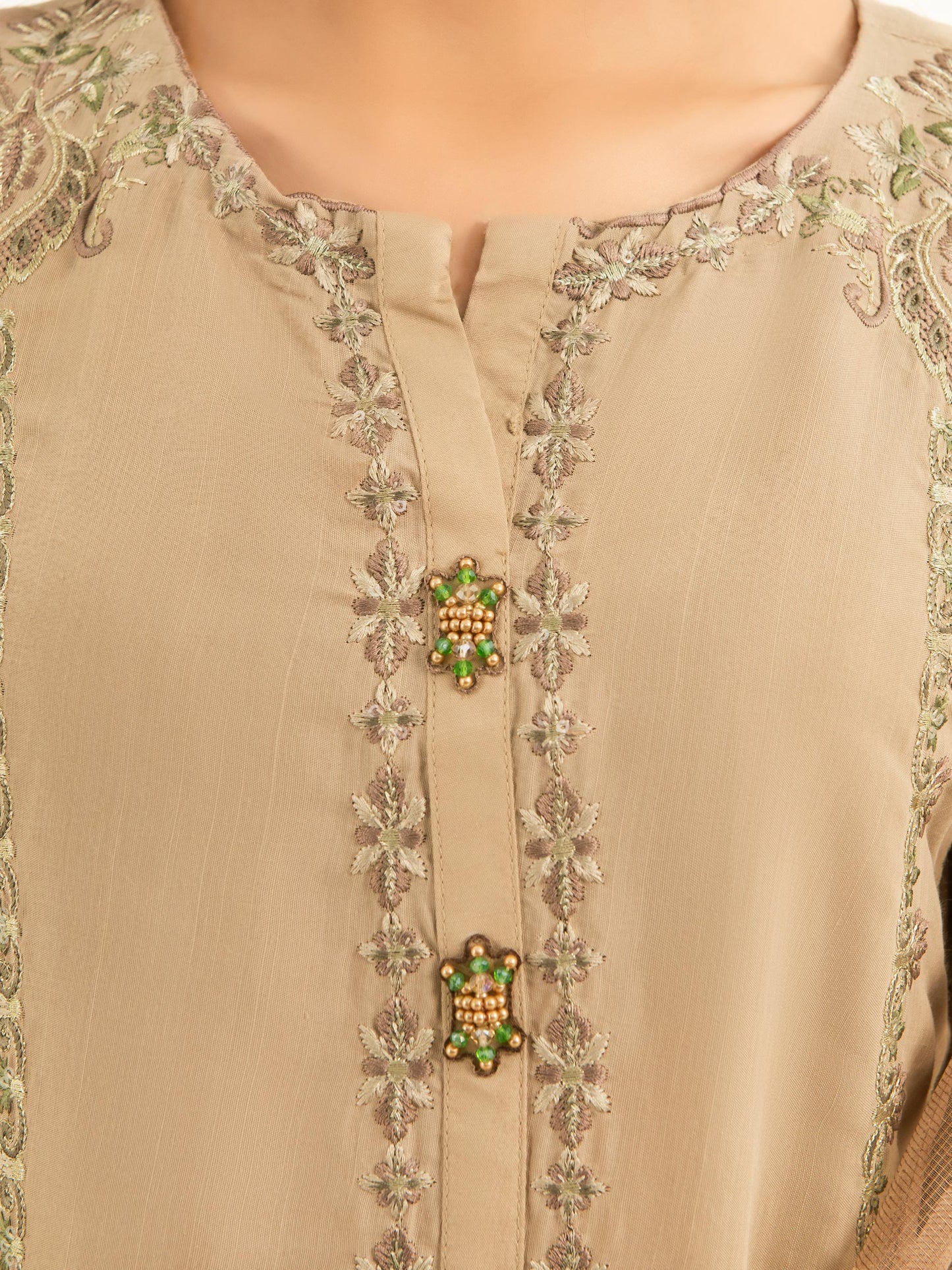 Embroidered Silk Suit