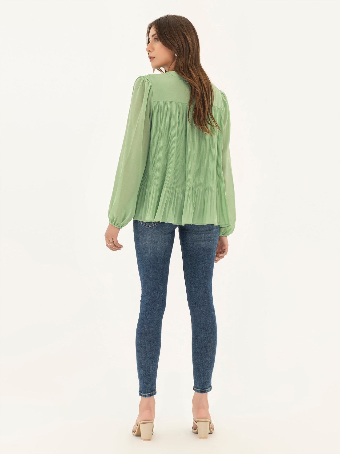 Ribbed Chiffon Top