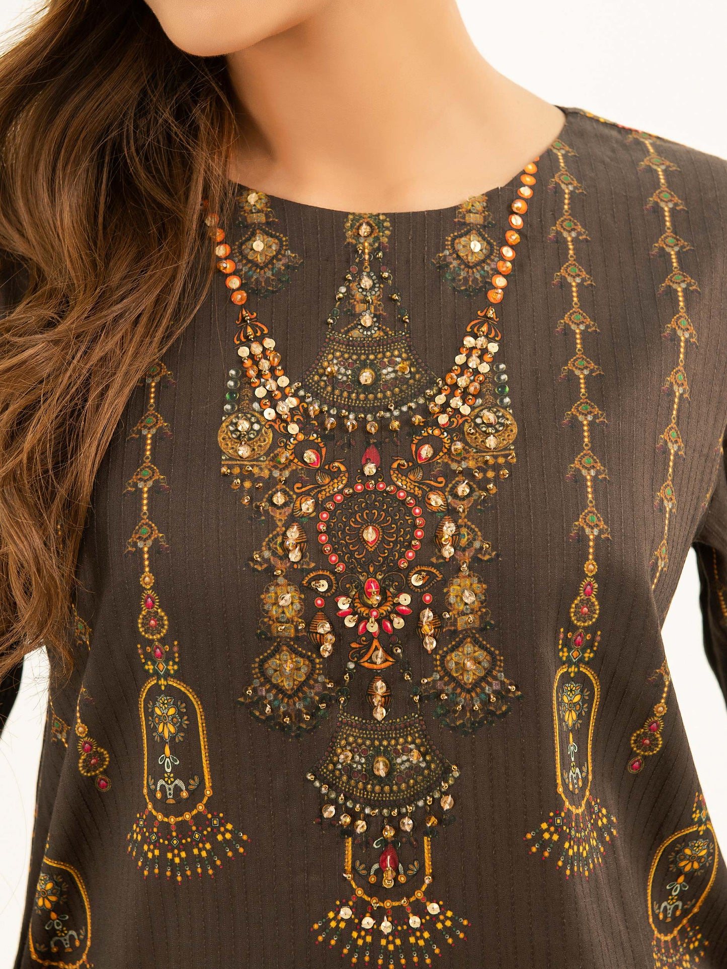 Embellished Lawn Shirt