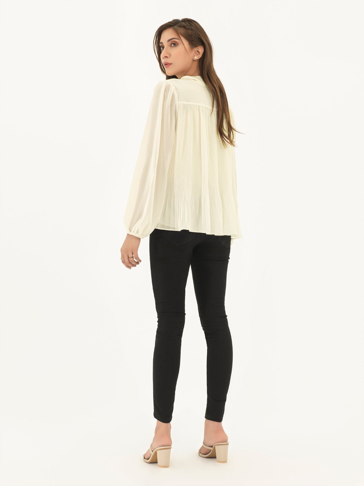 Ribbed Chiffon Top