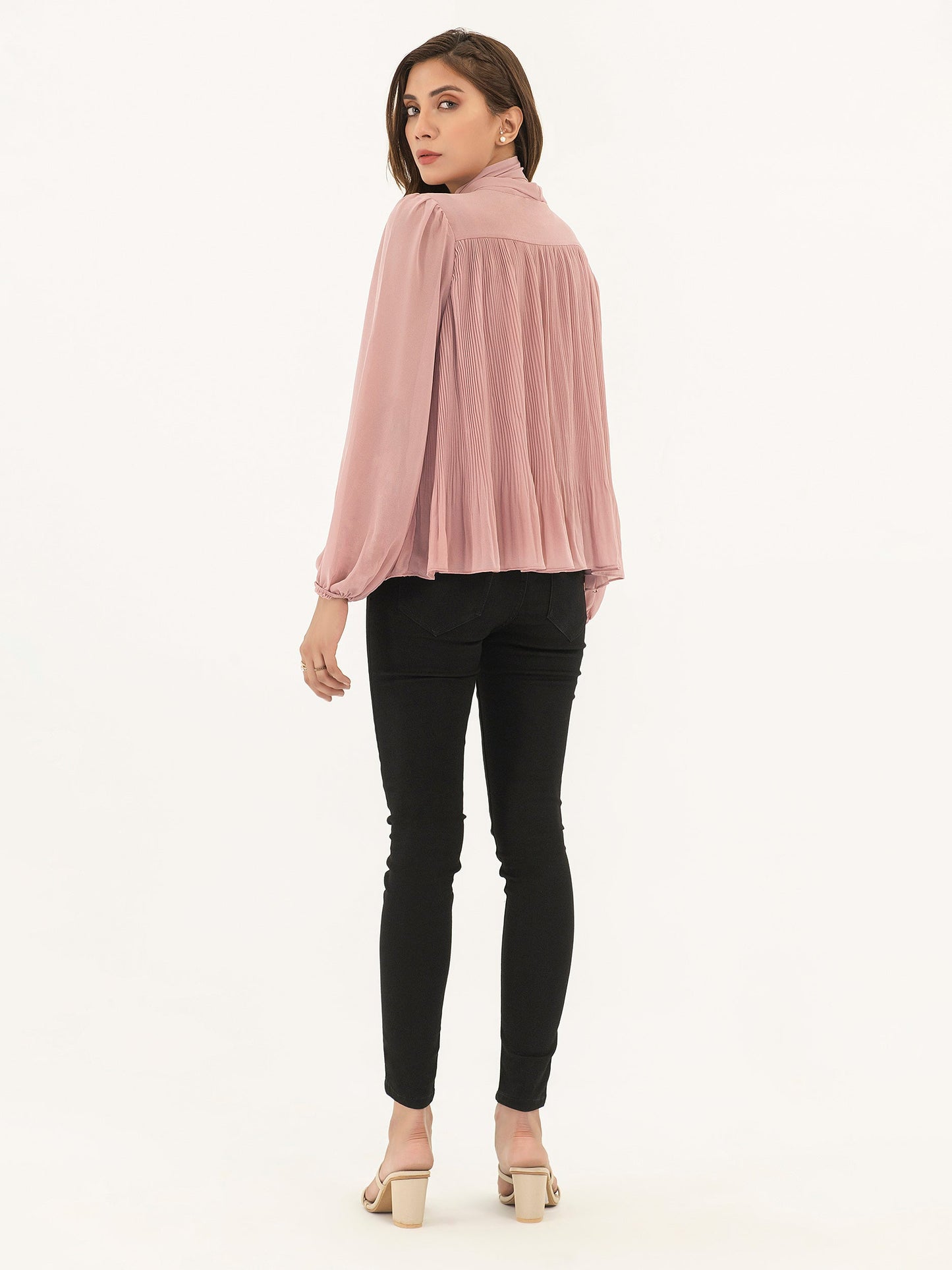 Ribbed Chiffon Top