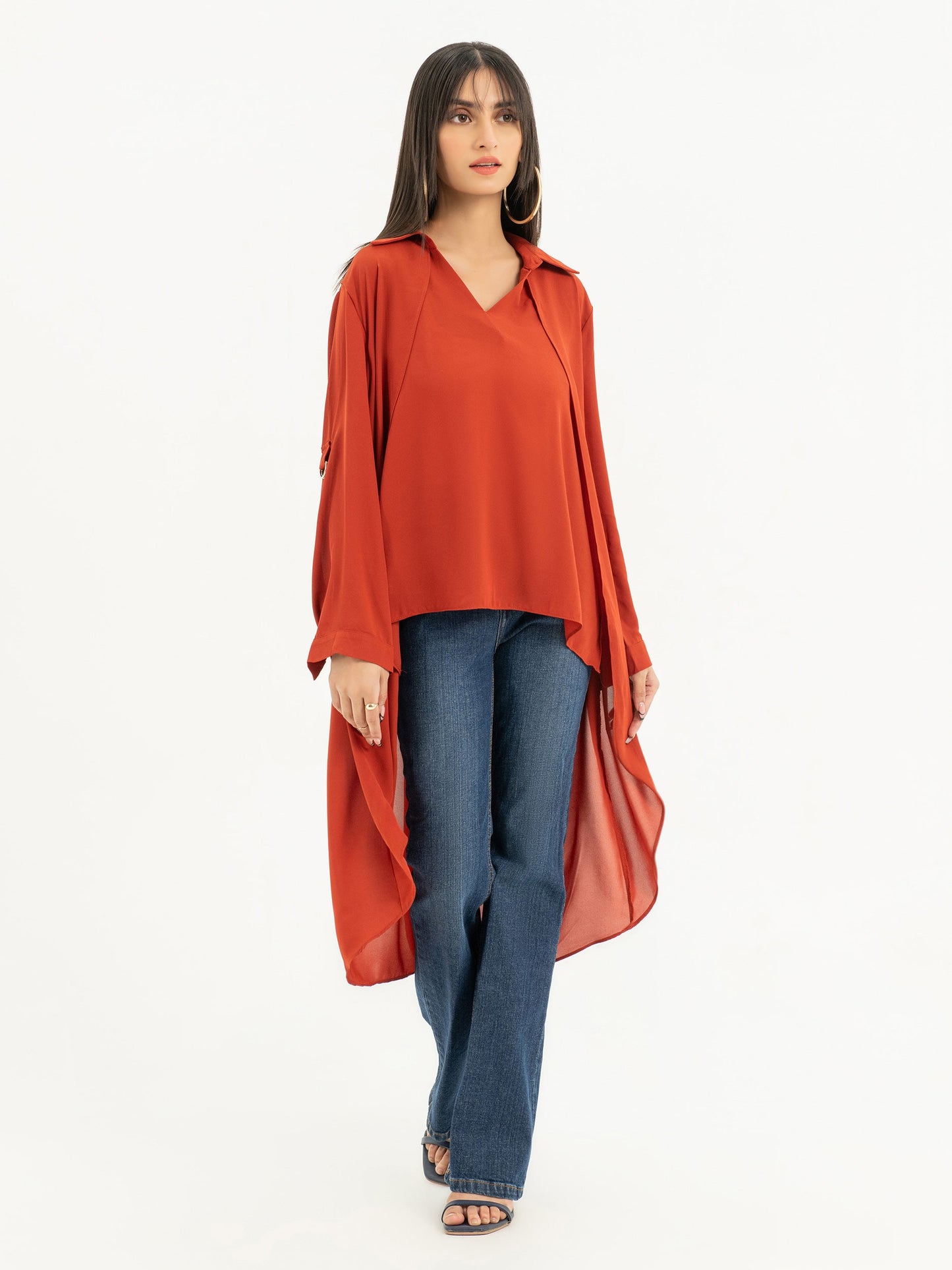 High-Low Chiffon Top