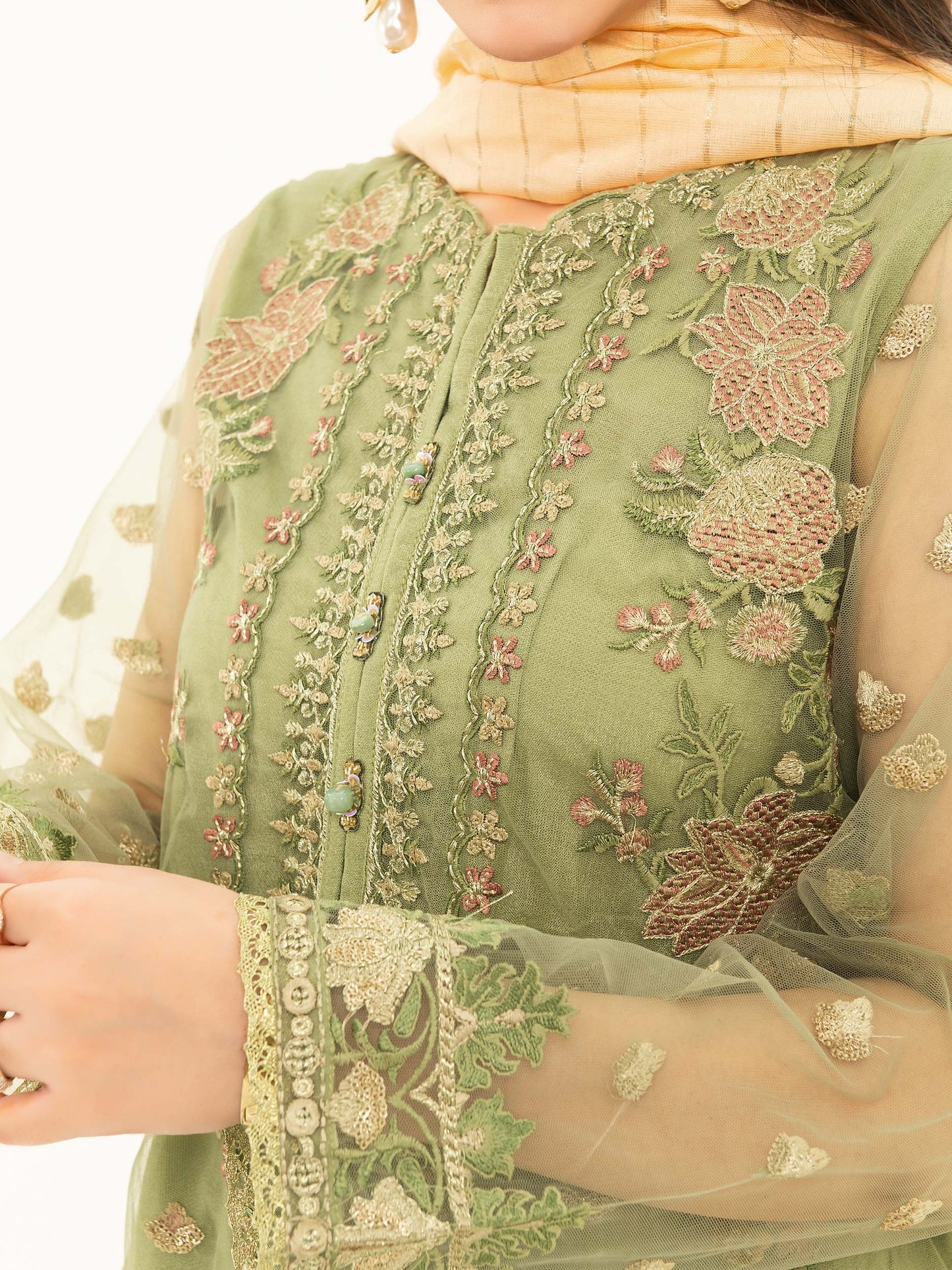 Embroidered Net Suit