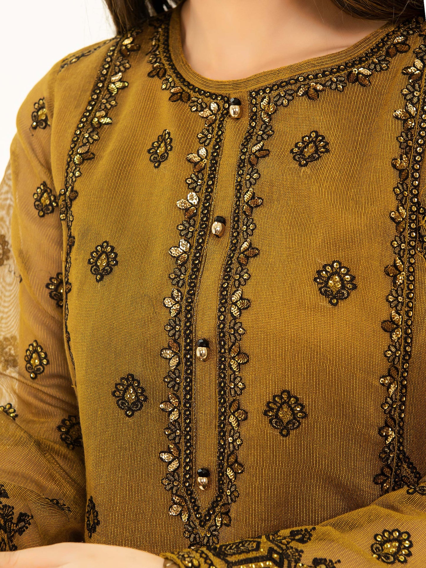 Embroidered Net Shirt