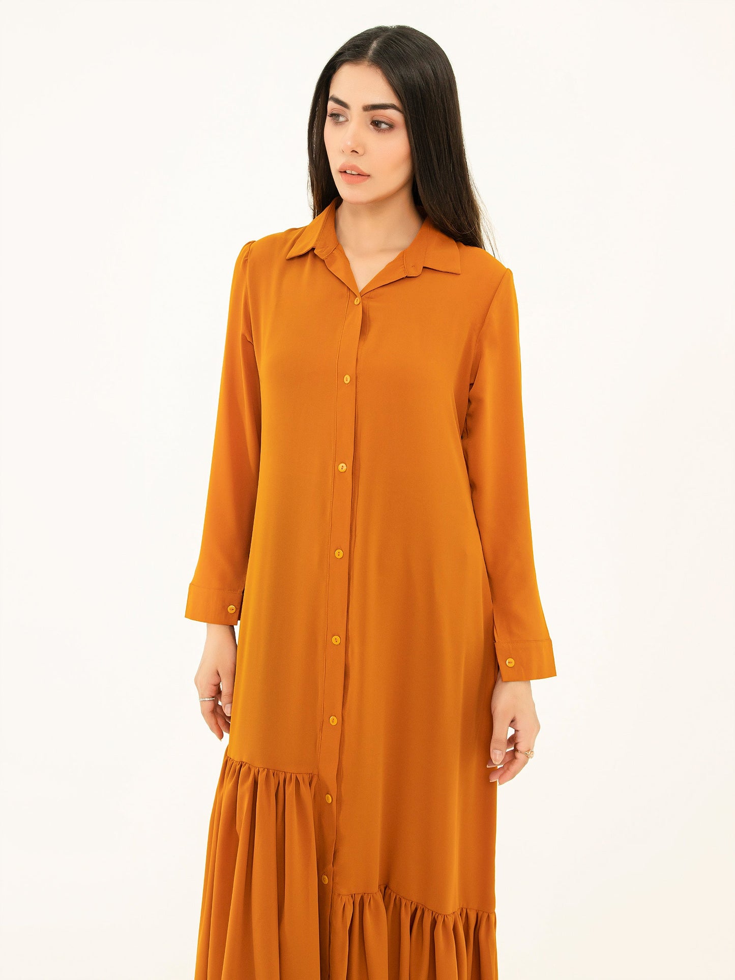 Button Down Polyester Dress