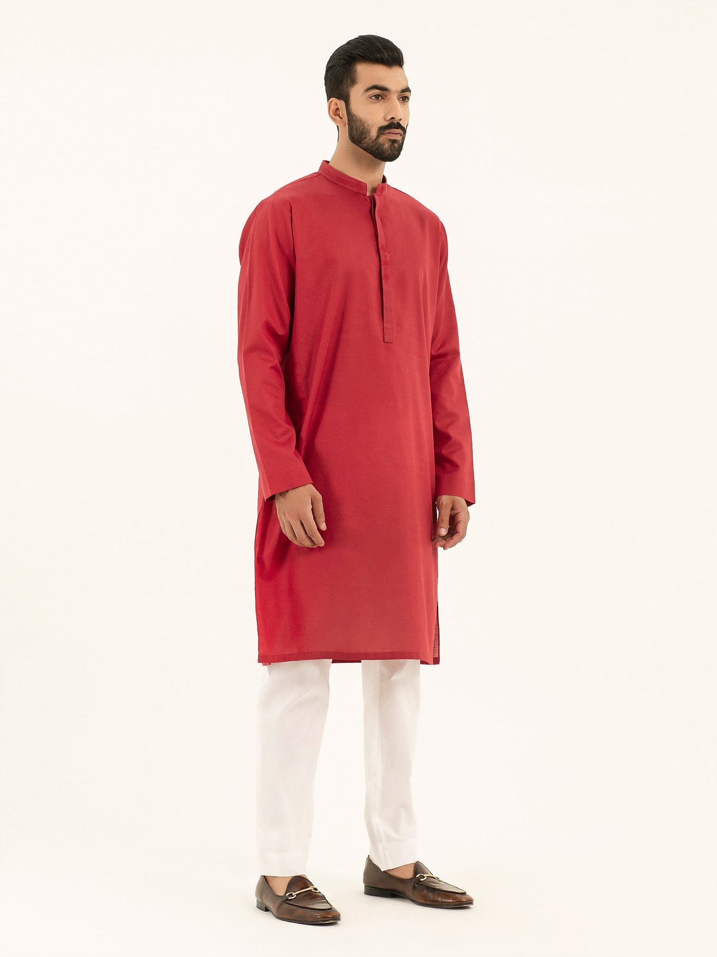 Embroidered Jacquard Kurta