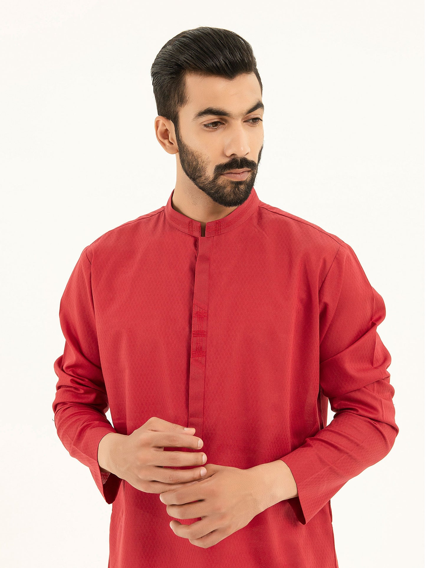 Embroidered Jacquard Kurta