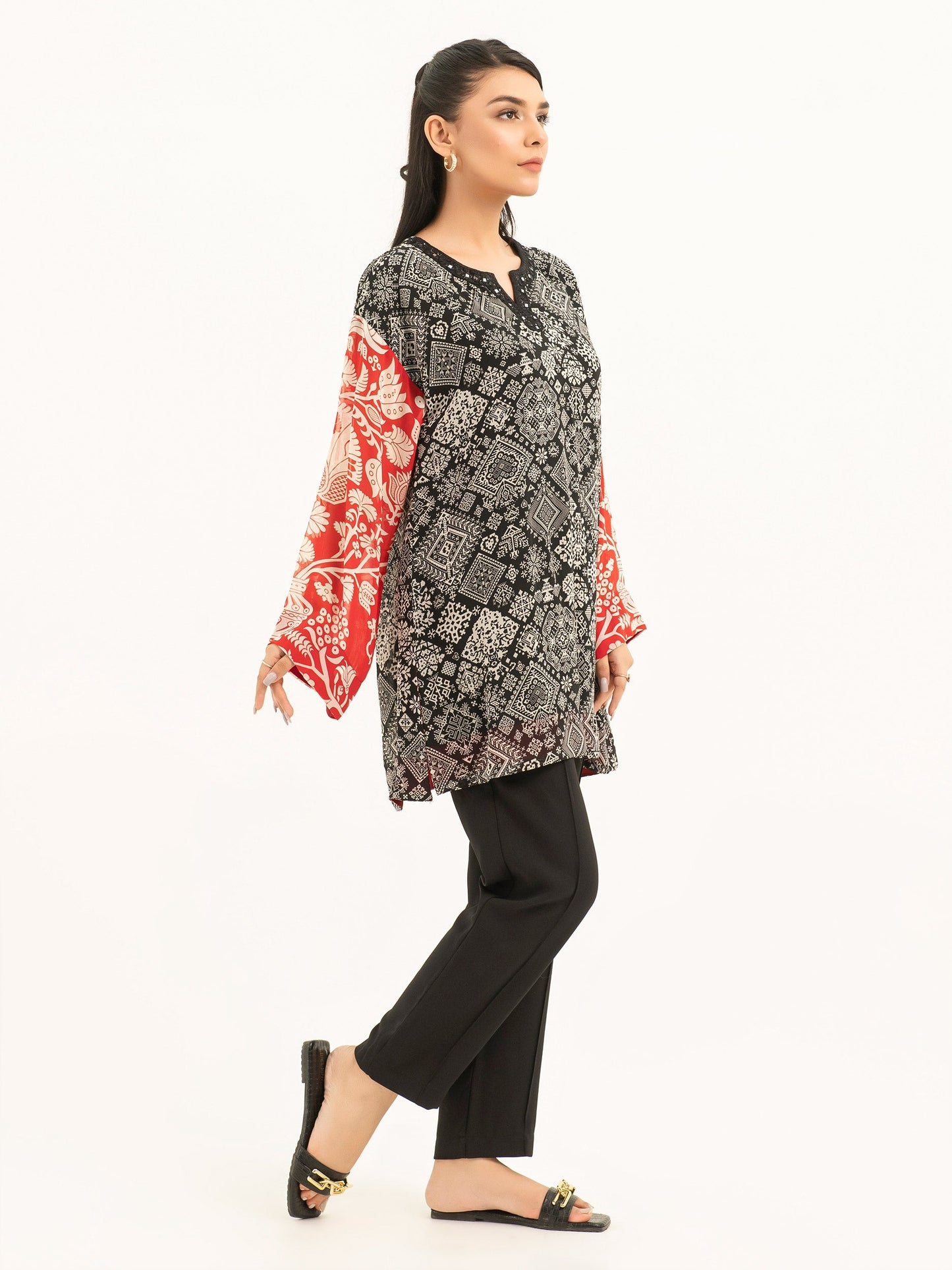 Embroidered Chiffon Top