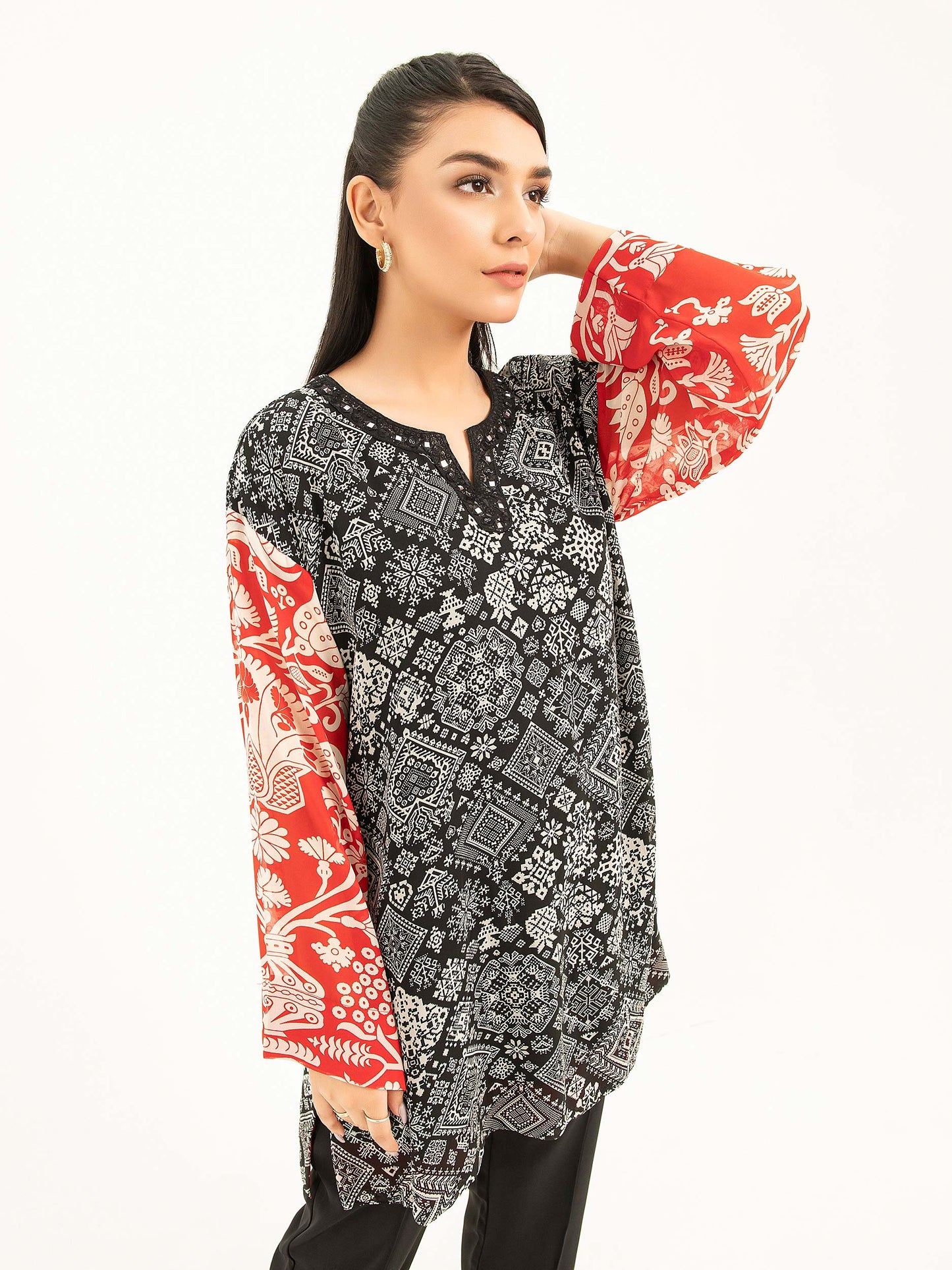 Embroidered Chiffon Top