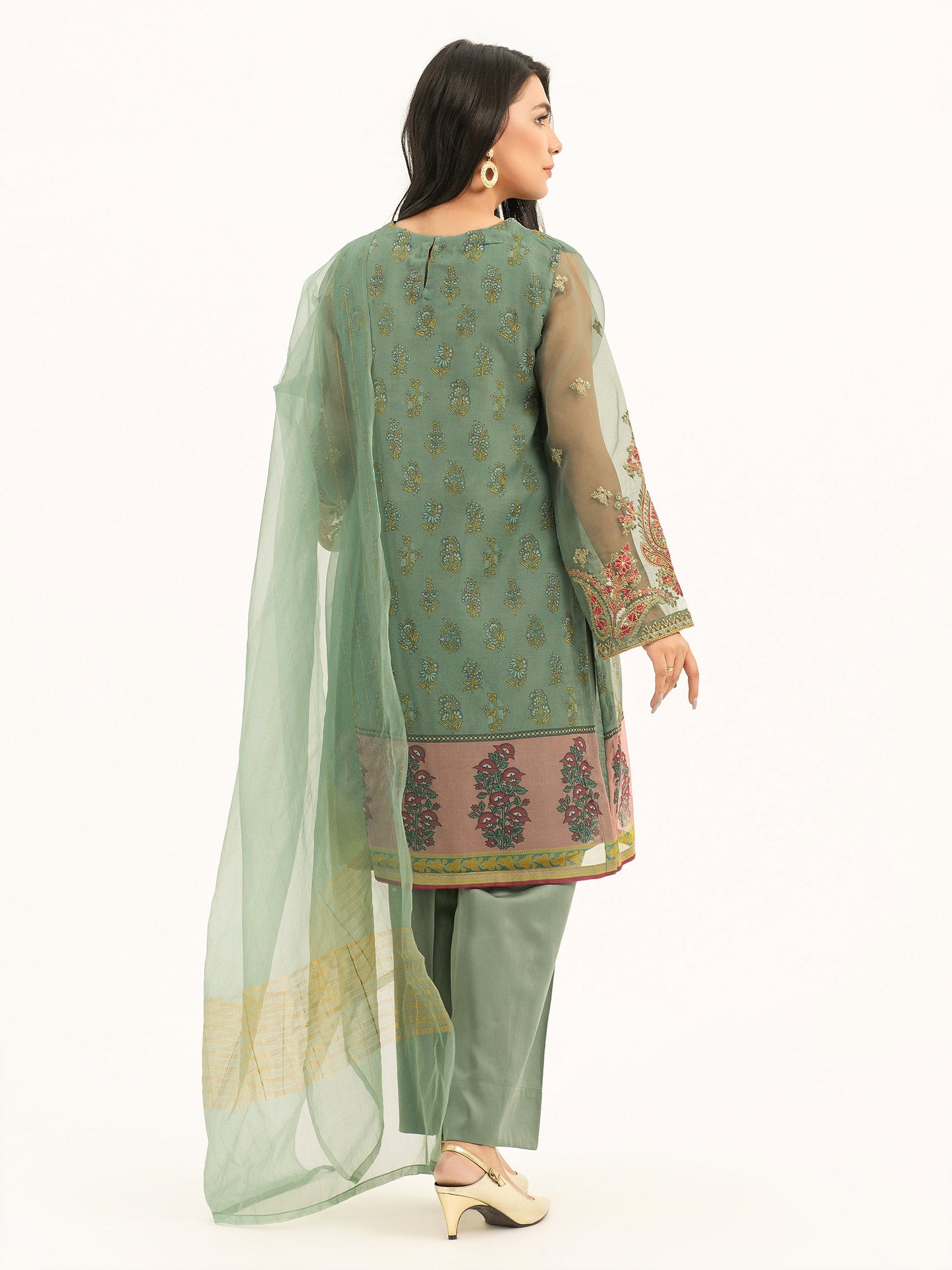 Embroidered Organza Suit