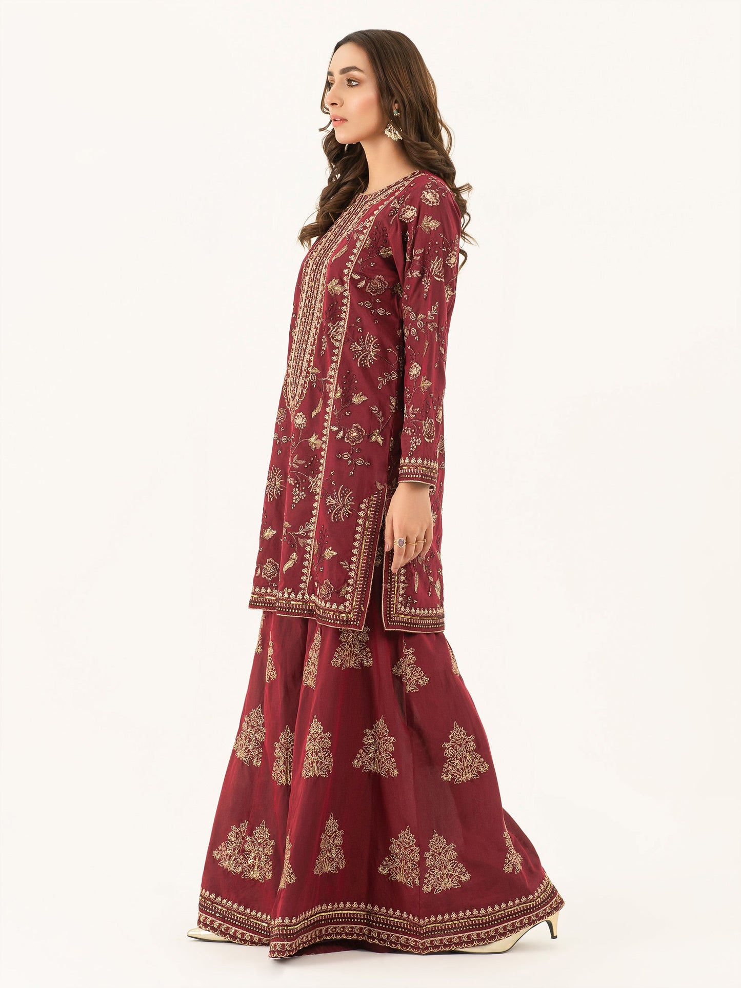 Embroidered Silk Suit