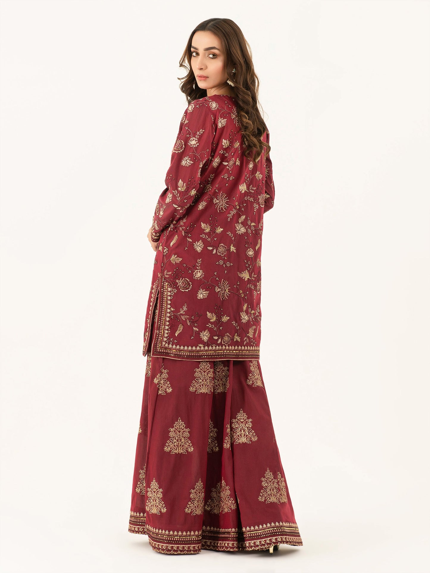 Embroidered Silk Suit