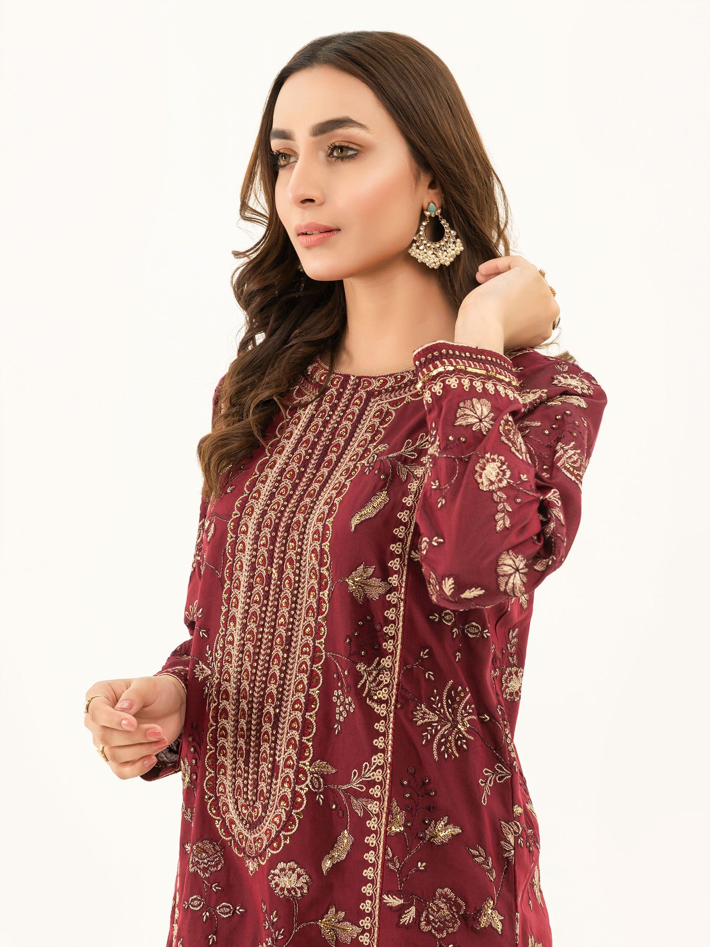 Embroidered Silk Suit