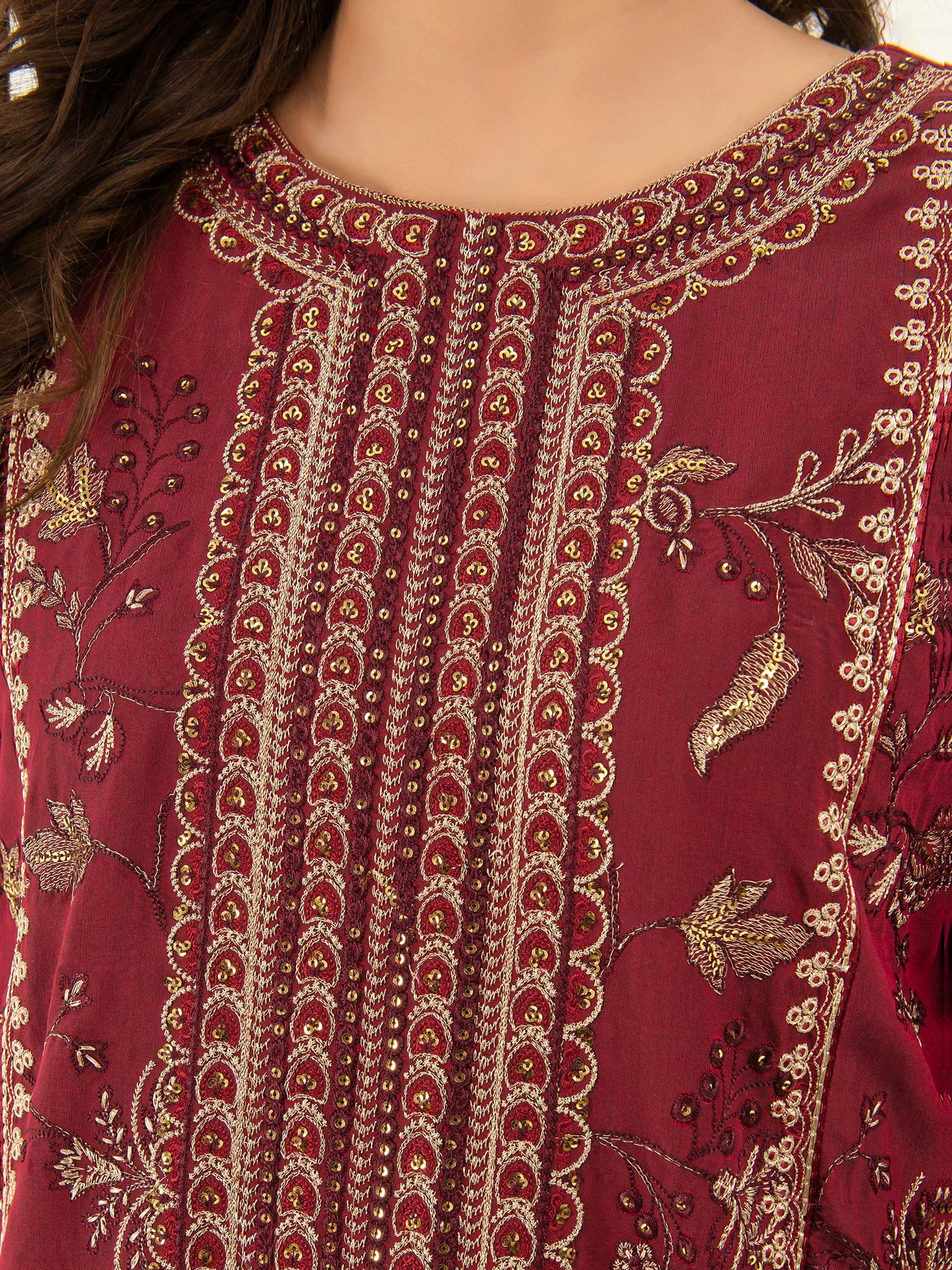 Embroidered Silk Suit