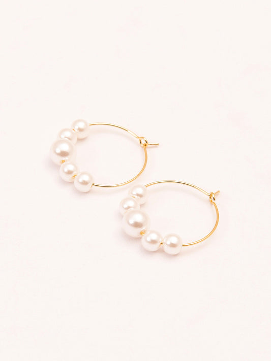 Pearl Hoop Earrings