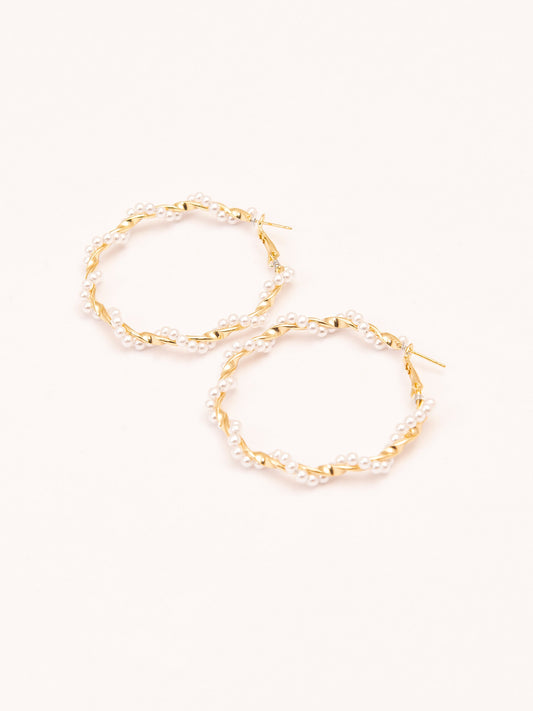 Pearl Hoop Earrings