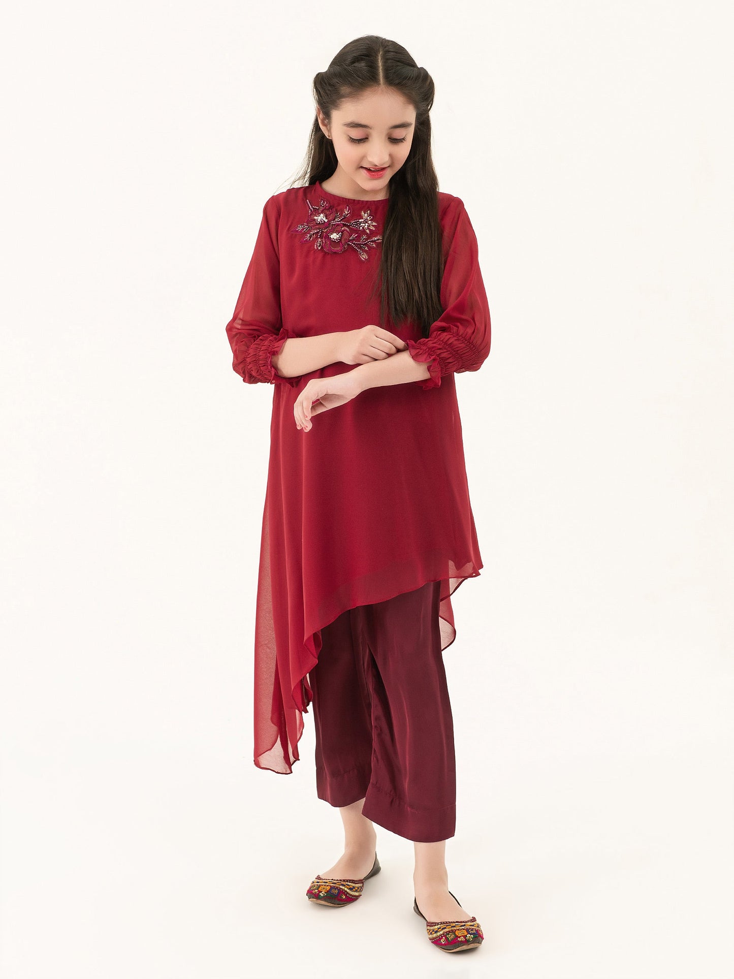 Embroidered Chiffon Shirt