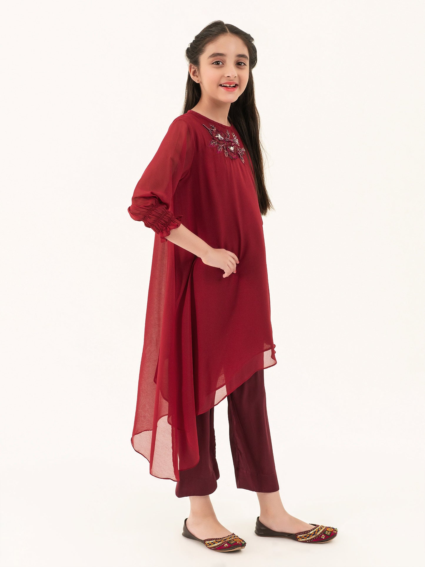 Embroidered Chiffon Shirt