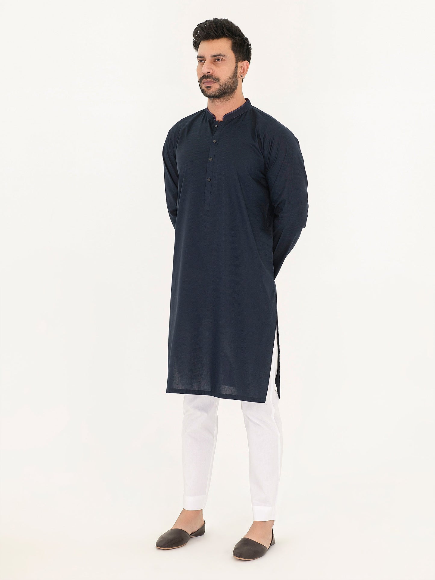 Self Jaquard Kurta