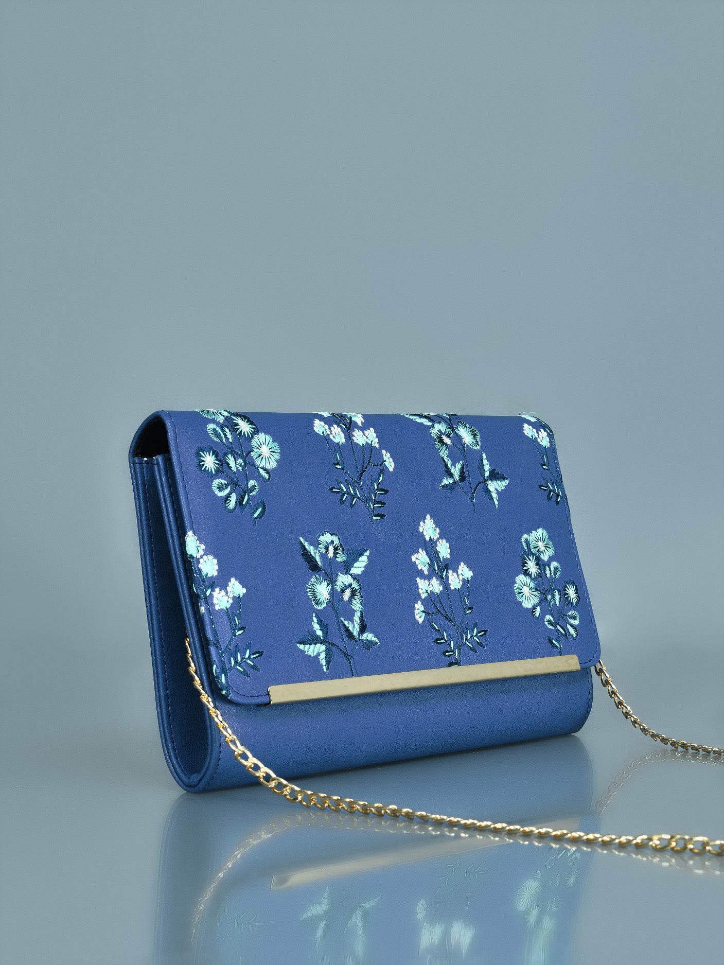 Floral Embroidered Clutch